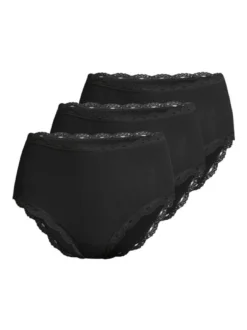 Nina von C. Damen Hüftslip - 3er Pack Body & Soul in schwarz