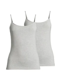 Nina von C. Damen Spaghetti Top - 2er Pack Light & Easy in grau
