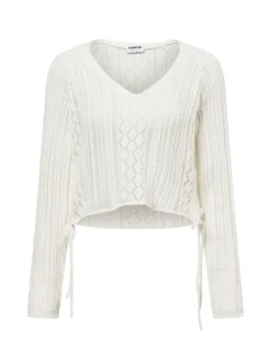 Noisy May Damen Strickpullover - NMLuna in ecru