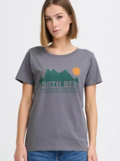 North Bend Damen Rundhalsshirt - NBCash in grau