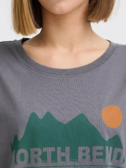 North Bend Damen Rundhalsshirt - NBCash in grau