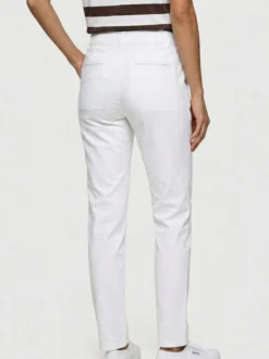Olsen Damen Cargohose - Lisa Straight in weiß