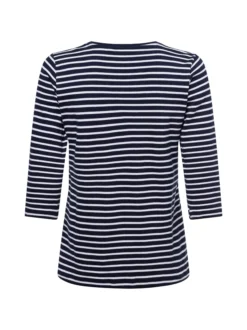 Olsen Damen Langarmshirt - Hannah in marine weiß