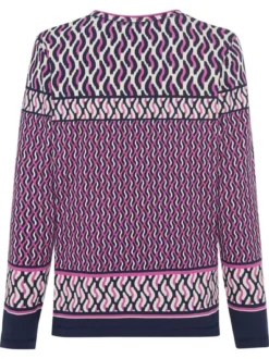 Olsen Damen Langarmshirt in lila - Ausschnitt: Rundhals