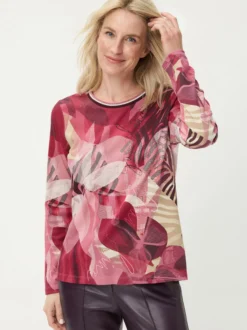 Olsen Damen Langarmshirt in rot - Ausschnitt: Rundhals