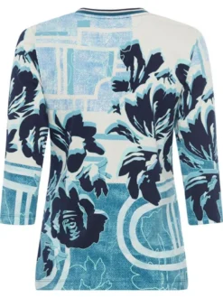 Olsen Damen Shirt in blau - Ausschnitt: Rundhals
