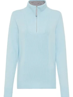 Olsen Damen Strickpullover in blau - Ärmel: langarm