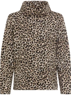 Olsen Damen Sweatshirt in beige schwarz - Ärmel: langarm