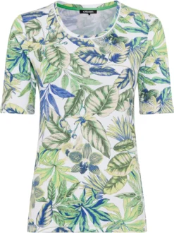Olsen Damen T-Shirt - Edda in grün blau - Ärmel: Halbarm