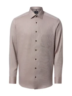 OLYMP Luxor modern fit Herren Hemd - Bügelleicht in taupe