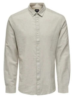 Only&Sons Herren Hemd in grau - Ärmel: langarm