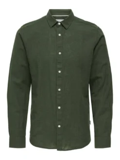 Only&Sons Herren Hemd in grün - Ärmel: langarm