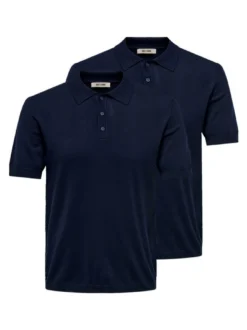 Only&Sons Herren Poloshirt - 2er Pack Wyler in blau