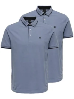 Only&Sons Herren Poloshirt - 2er Pack Onsefletcher in blau