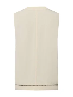 Opus Damen Blussentop mit Leinen-Anteil - Faribica in ecru