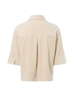 Opus Damen Cord-Hemdbluse - Faisa in beige