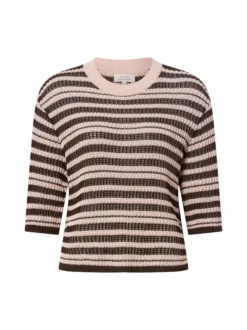 Opus Damen Kurzarm-Strickpullover - Punny in rosa