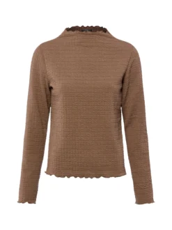 Opus Damen Langarmshirt - Sirken in kastanie