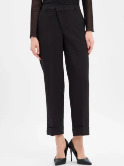 Opus Damen Stoffhose - Meeri crisscross in schwarz