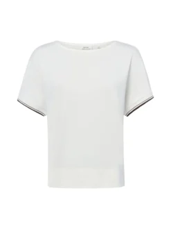 Opus Damen T-Shirt - Giprep in ecru - Ärmel: kurzarm