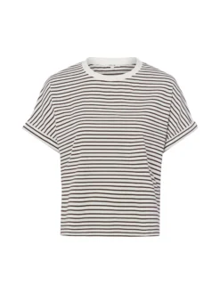 Opus Damen T-Shirt - Sotel in ecru schoko