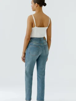 Oui Damen Jeans Relaxed in blau