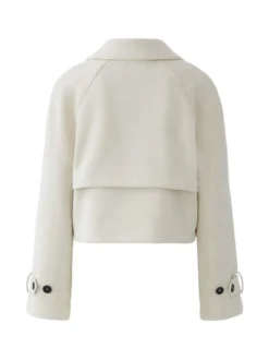 Oui Damen Kunstlederjacke in weiß