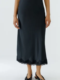 Oui Damen Maxirock in schwarz