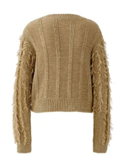 Oui Damen Pullover in braun - Ausschnitt: Rundhals