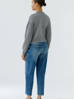 Oui Damen Strickjacke in grau - Ausschnitt: Rundhals