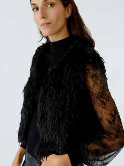 Oui Damen Weste in schwarz