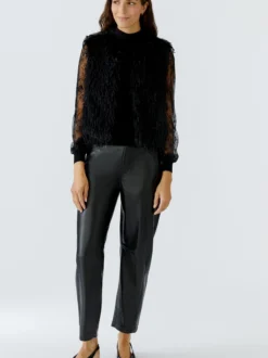 Oui Damen Weste in schwarz