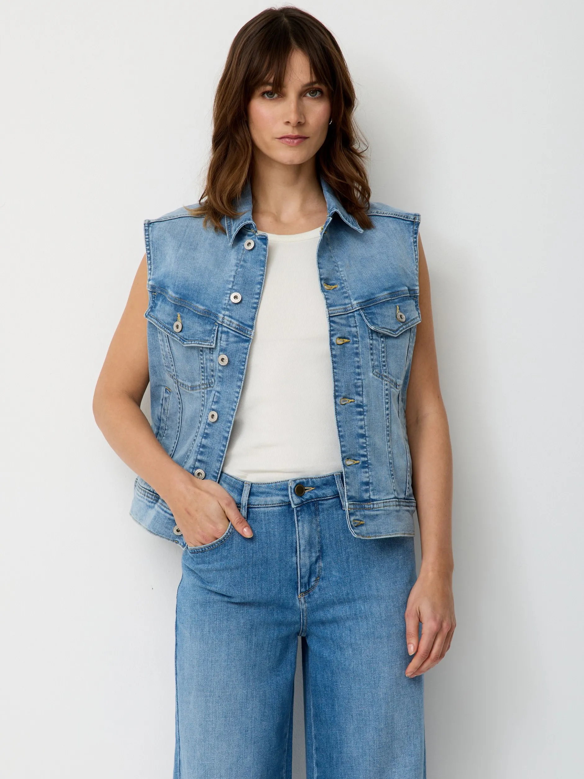 Paddock`s Damen Jeansweste - Regular Fit in blue stone