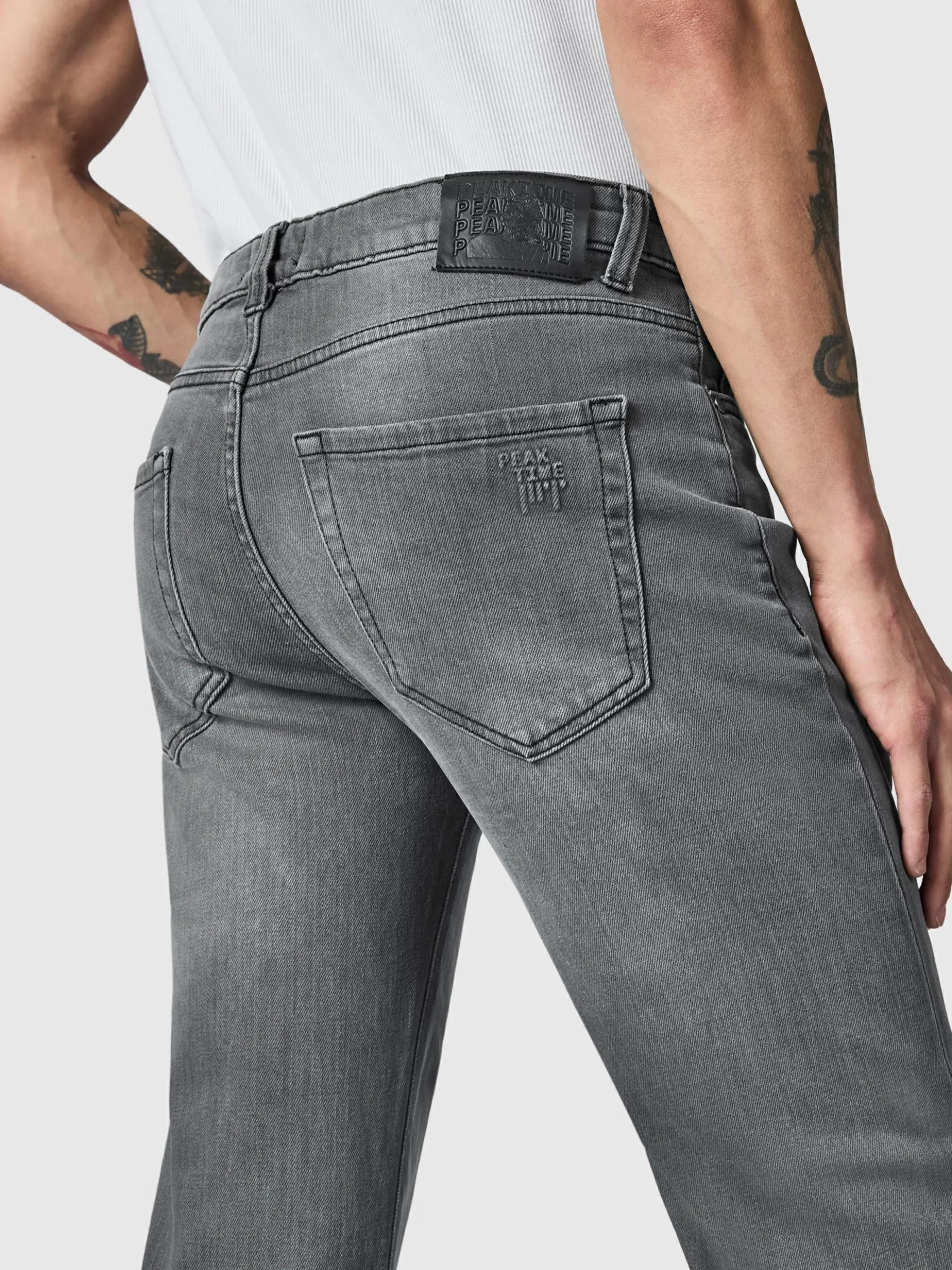 Peak Time Herren Jeans - Cosmis Tapered Fit in grau