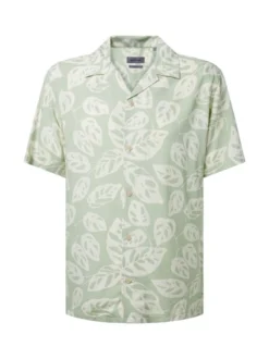 Pierre Cardin Herren Hemd in mint weiß - Ärmel: kurzarm