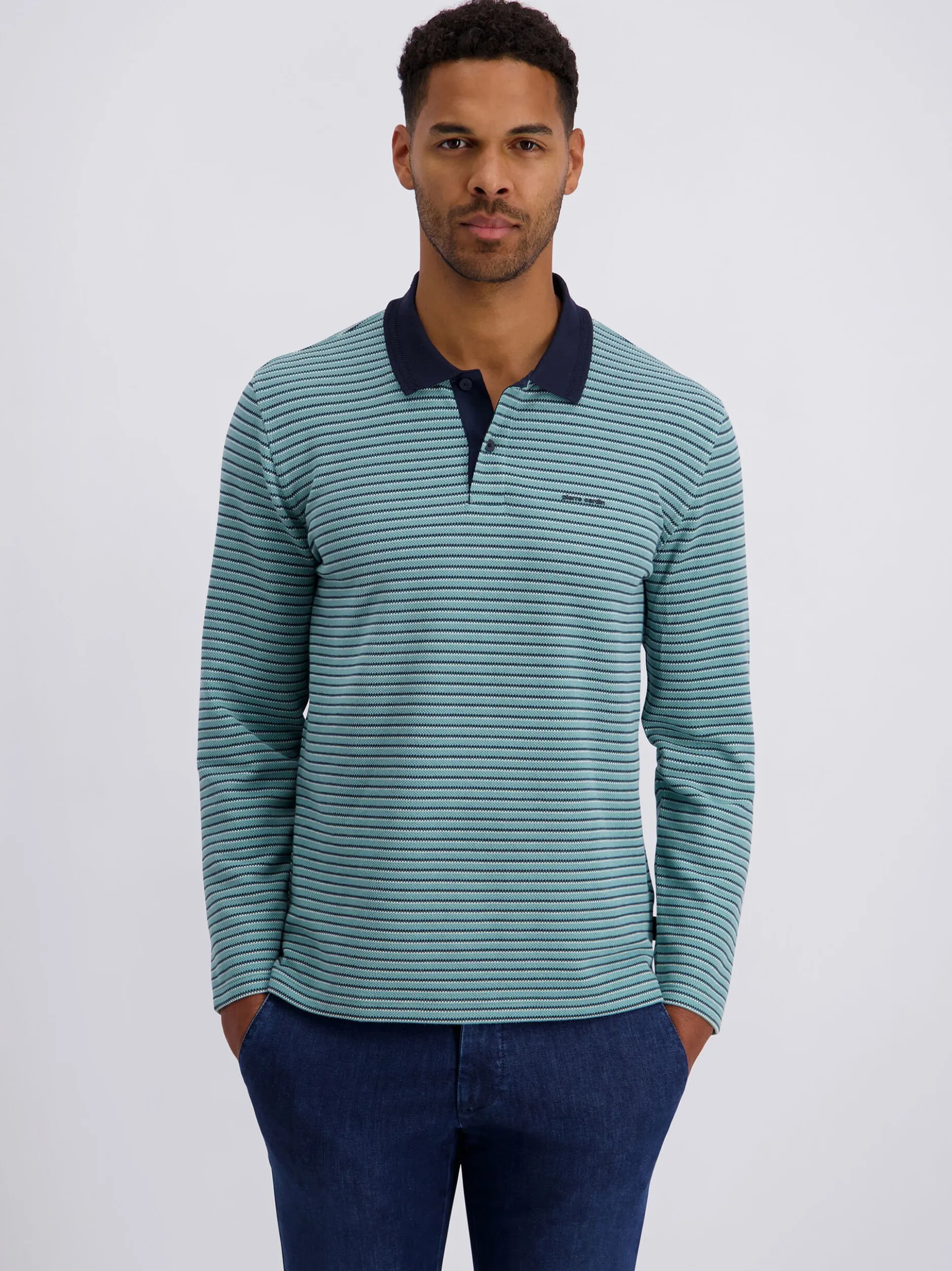 Pierre Cardin Herren Langarmshirt in blau