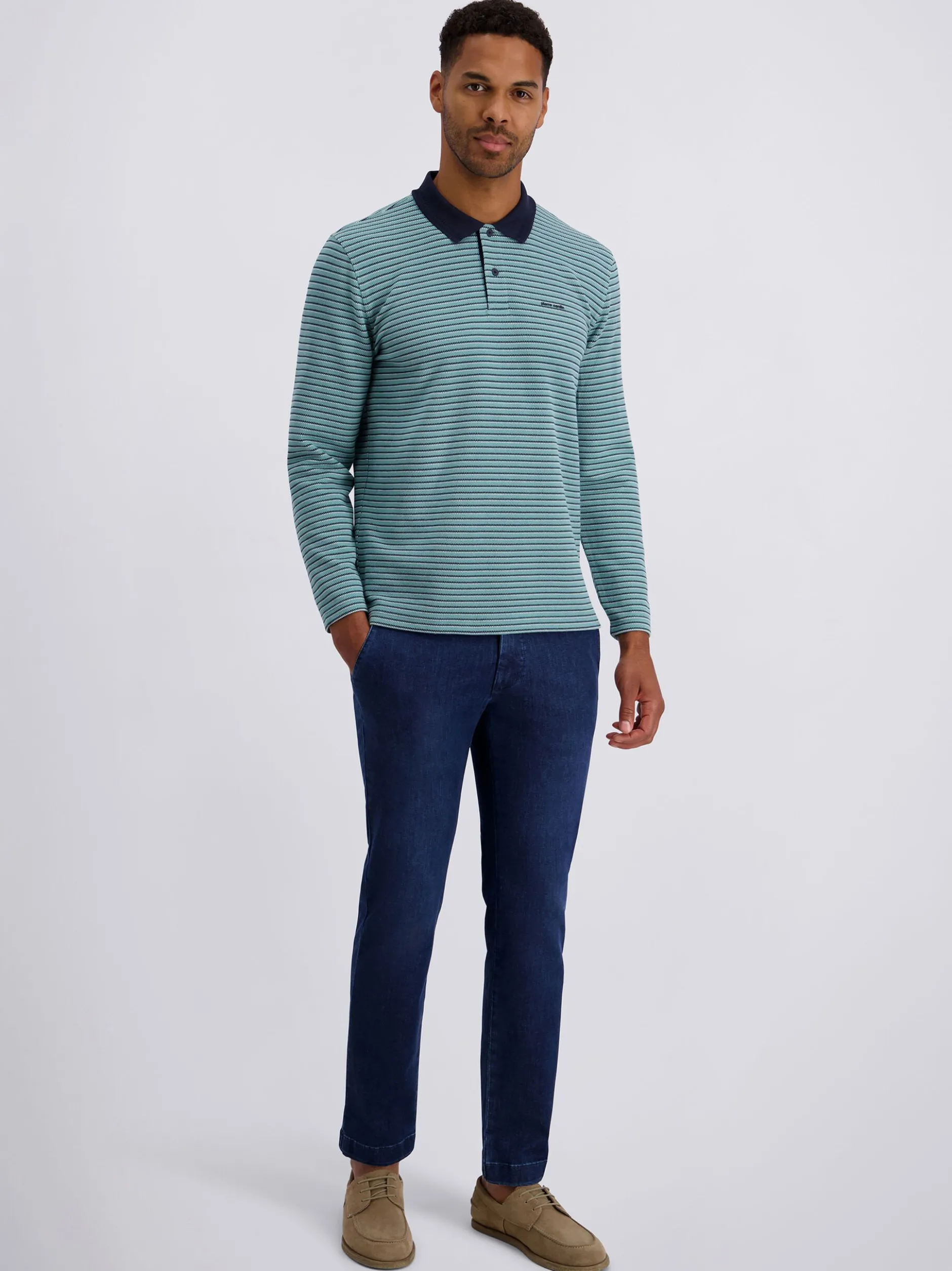 Pierre Cardin Herren Langarmshirt in blau