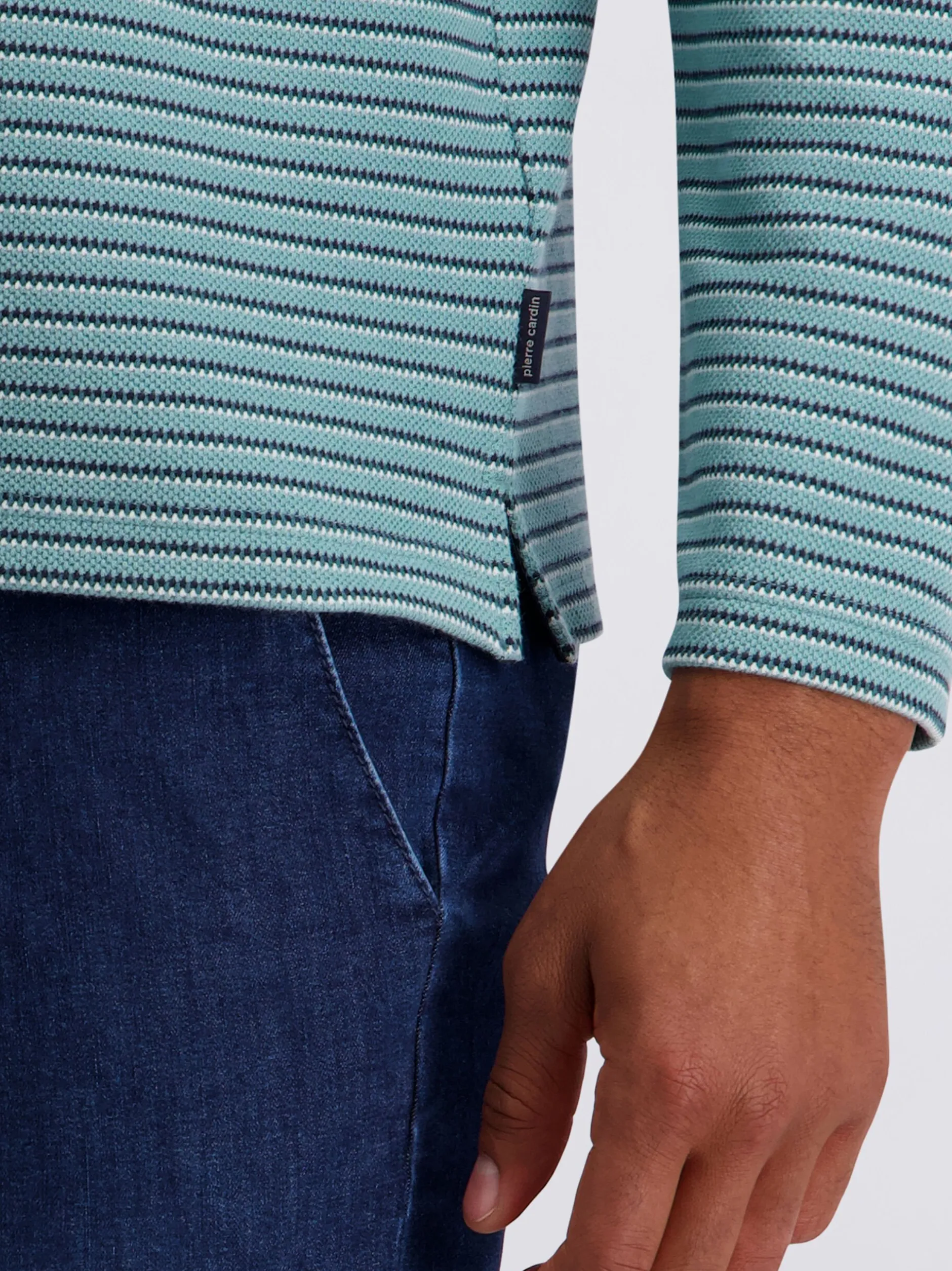 Pierre Cardin Herren Langarmshirt in blau