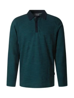 Pierre Cardin Herren Langarm-Poloshirt in grün