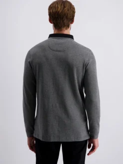Pierre Cardin Herren Polo in schwarz - Ärmel: langarm