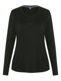 Polo Sylt Damen Langarmshirt in schwarz - Ärmel: kurzarm