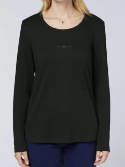 Polo Sylt Damen Langarmshirt in schwarz - Ärmel: kurzarm