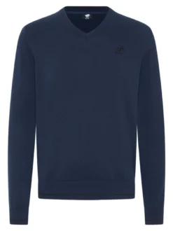 Polo Sylt Herren Strickpullover in blau - Ärmel: kurzarm
