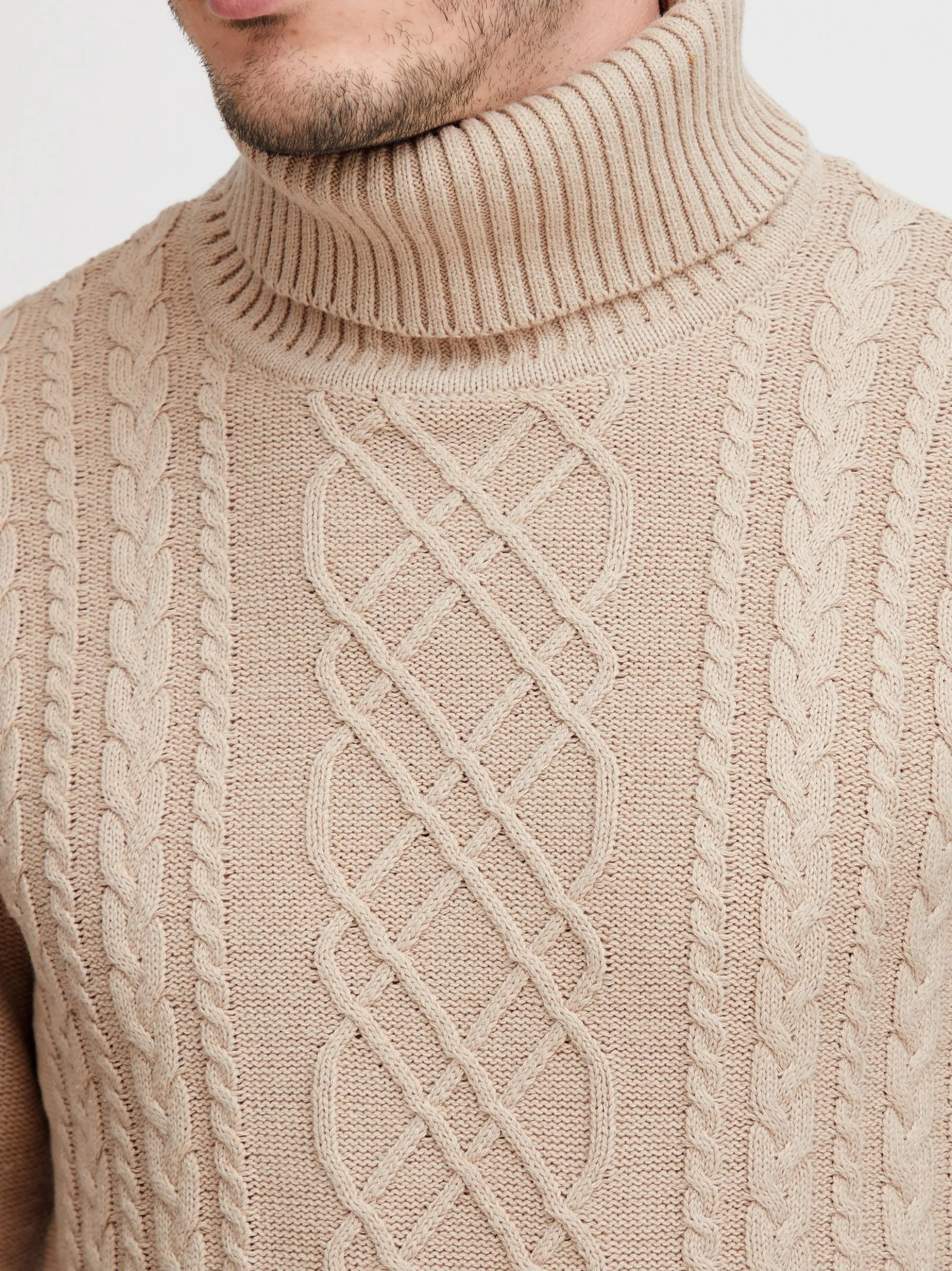 11 Project Herren Rollkragenpullover - PRJamelio in beige
