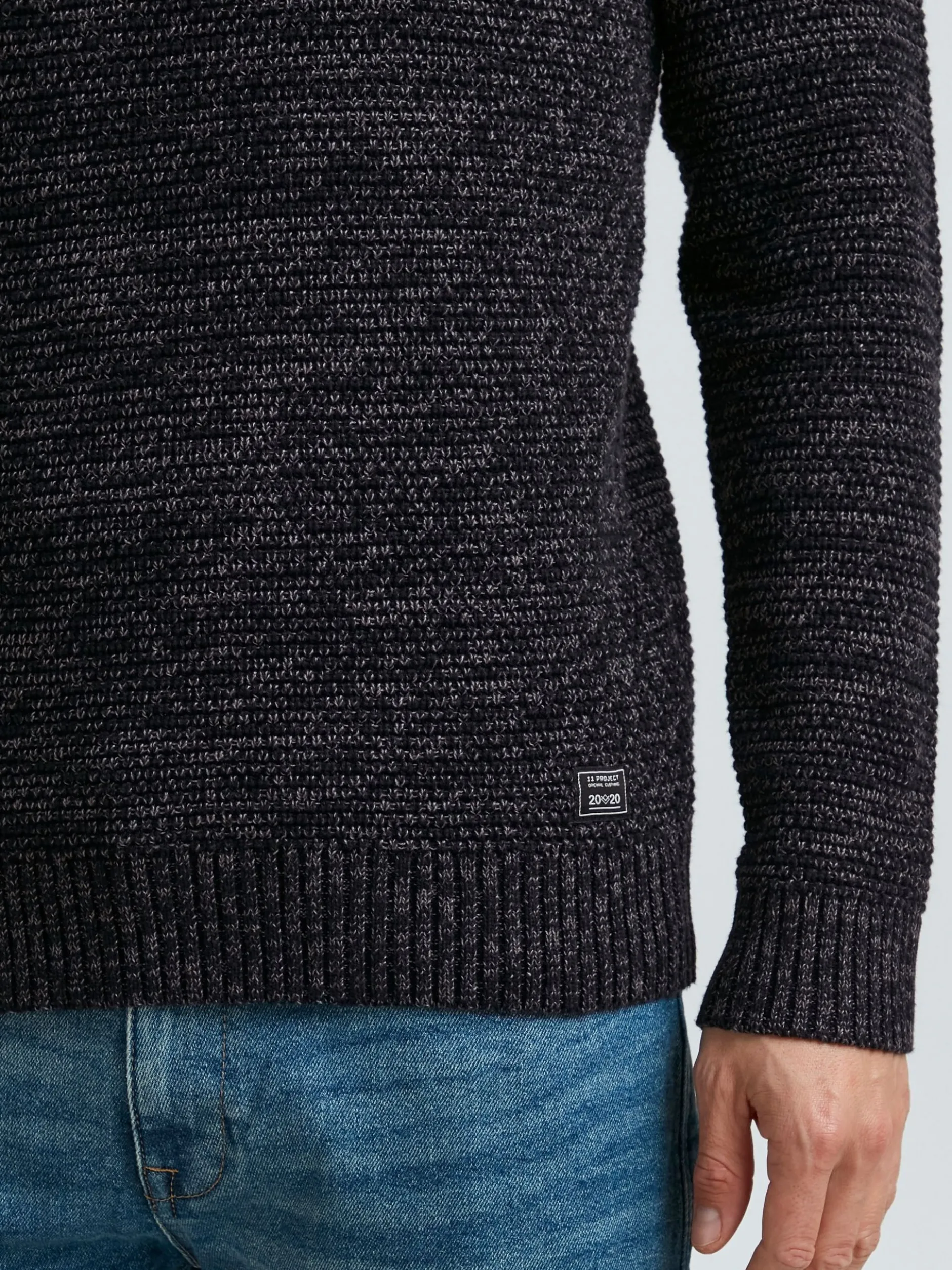 11 Project Herren Strickpullover - PRAlbanus in schwarz