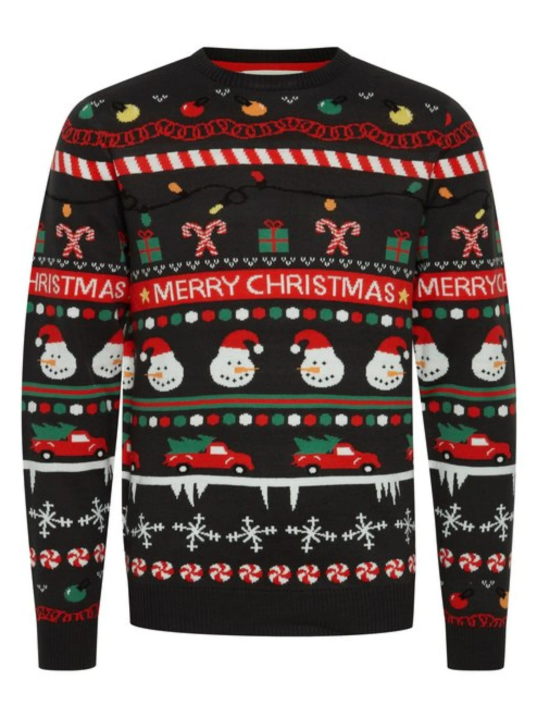 11 Project Herren Weihnachtspullover - PRRuben in anthrazit