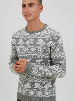 11 Project Herren Weihnachtspullover - PRUwe in grau