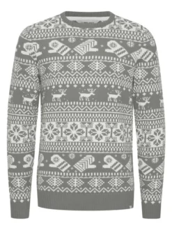 11 Project Herren Weihnachtspullover - PRUwe in grau
