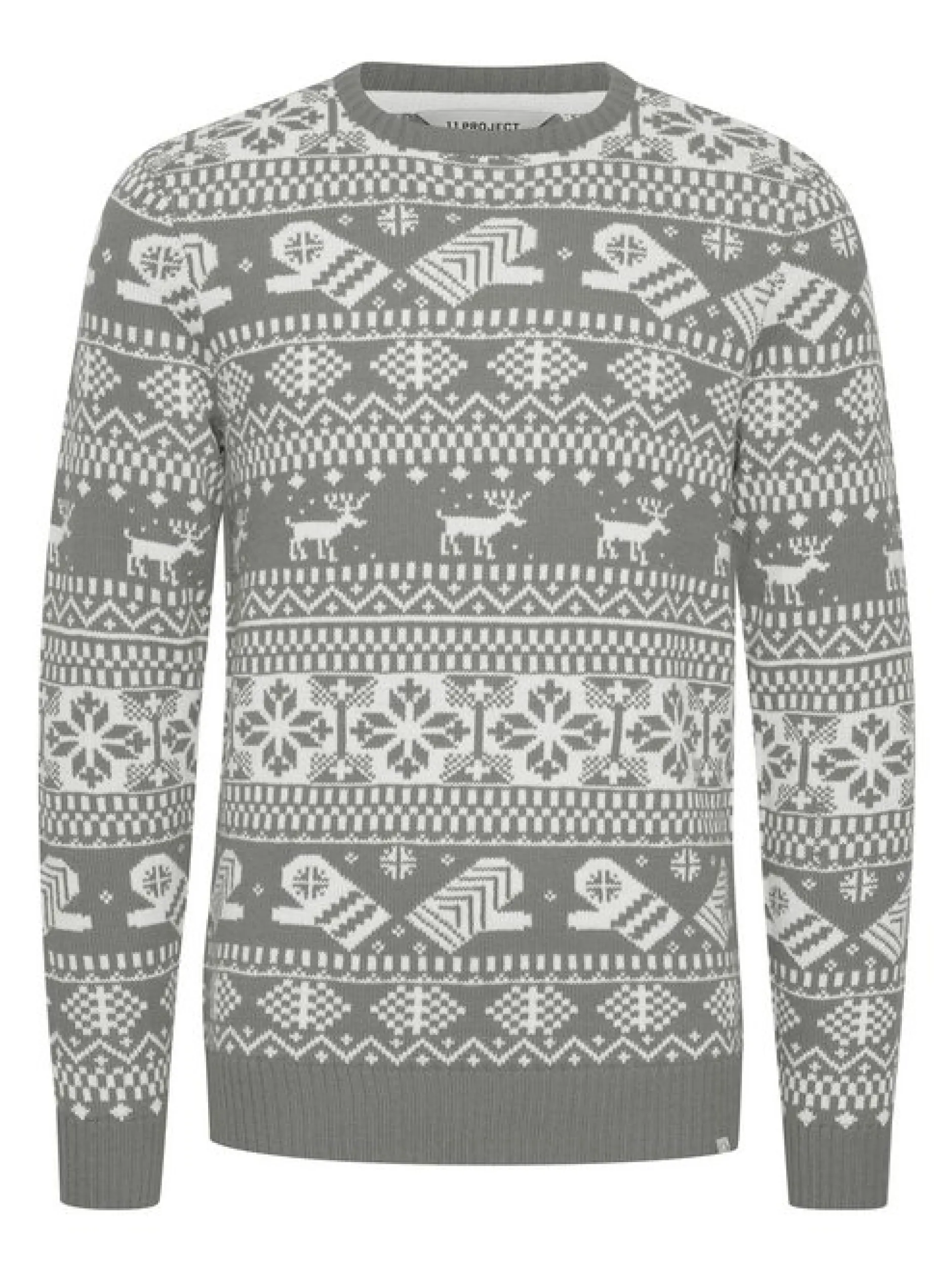 11 Project Herren Weihnachtspullover - PRUwe in grau