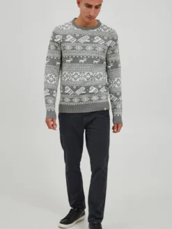 11 Project Herren Weihnachtspullover - PRUwe in grau